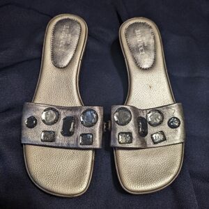 SESTO MEUCCI silver bling sandals slides size 10N